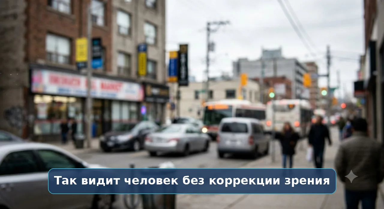 Размытое зрение без коррекции — вид улицы