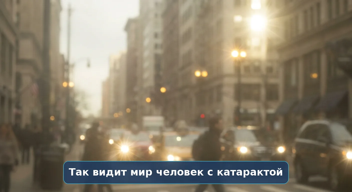 Как видит мир человек с катарактой — размытое изображение улицы